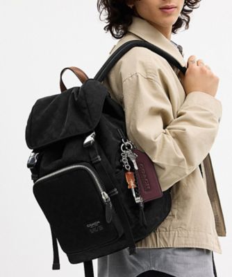 ＜COACH＞ローガン　バックパック・シグネチャー　ナイロン・チャーム